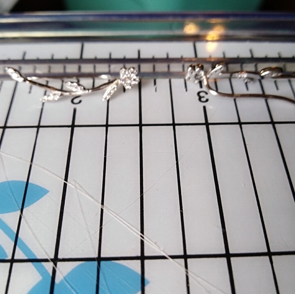 Sterling Silver rose ear climbers cz - Picture 3 of 3